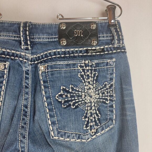 Miss Me Jeans Womens Size 30 Medium Wash Stitching Bootcut JP5072UL - Picture 8 of 14